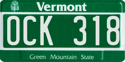 VT license plate OCK318