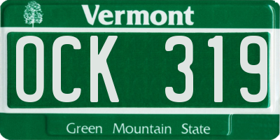 VT license plate OCK319
