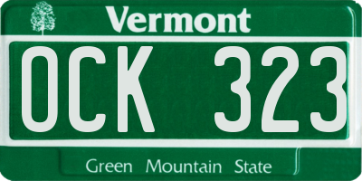 VT license plate OCK323