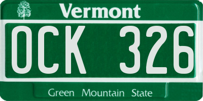 VT license plate OCK326