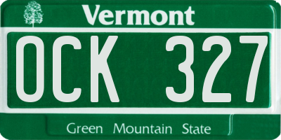 VT license plate OCK327