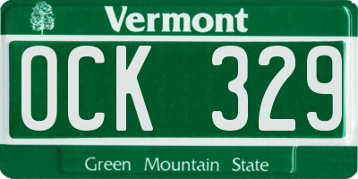 VT license plate OCK329