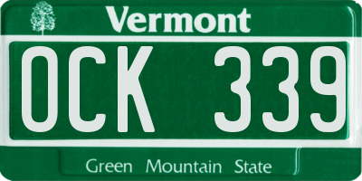 VT license plate OCK339