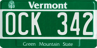VT license plate OCK342