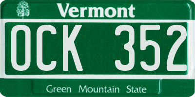 VT license plate OCK352