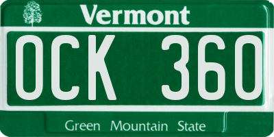 VT license plate OCK360