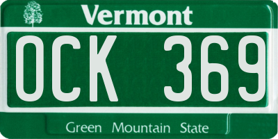 VT license plate OCK369