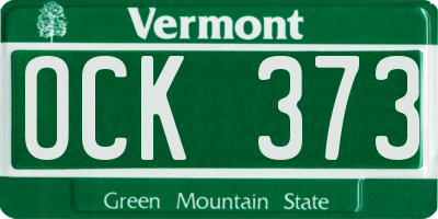 VT license plate OCK373