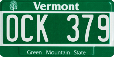 VT license plate OCK379