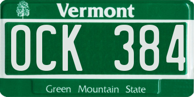 VT license plate OCK384