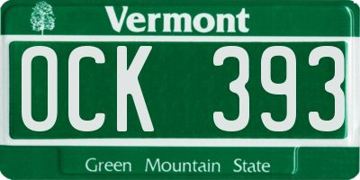 VT license plate OCK393