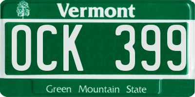 VT license plate OCK399