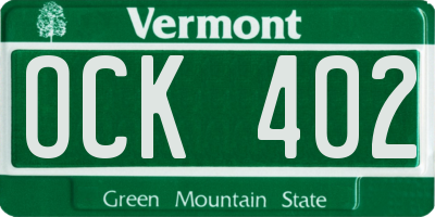 VT license plate OCK402