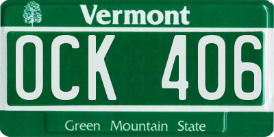 VT license plate OCK406
