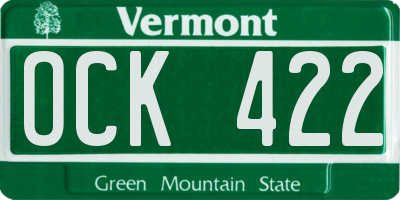VT license plate OCK422
