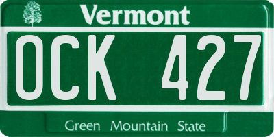 VT license plate OCK427
