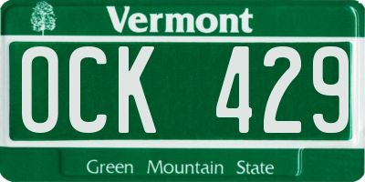 VT license plate OCK429