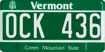 VT license plate OCK436