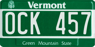 VT license plate OCK457