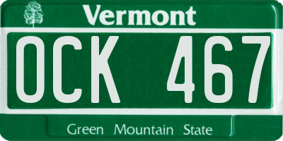 VT license plate OCK467