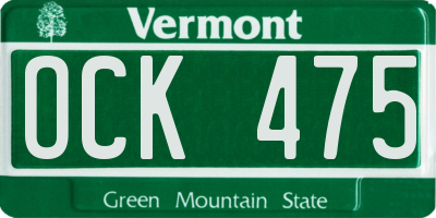 VT license plate OCK475