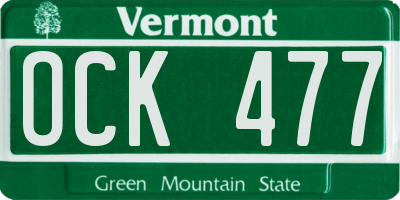 VT license plate OCK477
