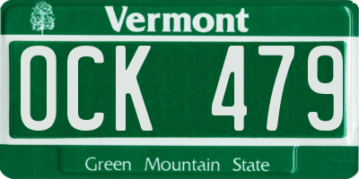 VT license plate OCK479