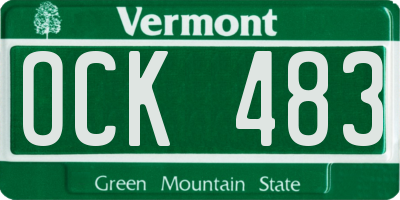 VT license plate OCK483