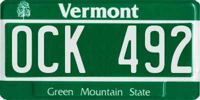 VT license plate OCK492