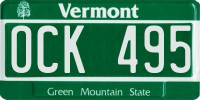 VT license plate OCK495