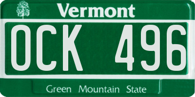 VT license plate OCK496