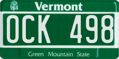 VT license plate OCK498