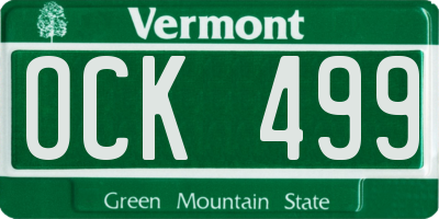 VT license plate OCK499