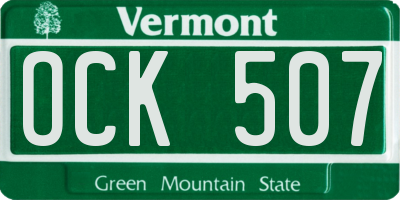 VT license plate OCK507