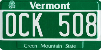 VT license plate OCK508