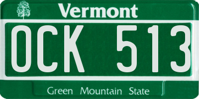 VT license plate OCK513