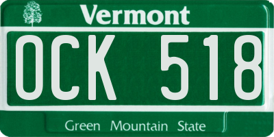 VT license plate OCK518