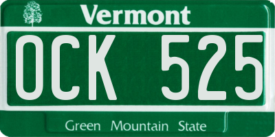VT license plate OCK525