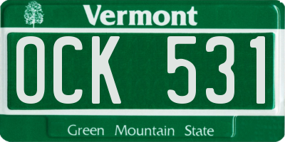 VT license plate OCK531