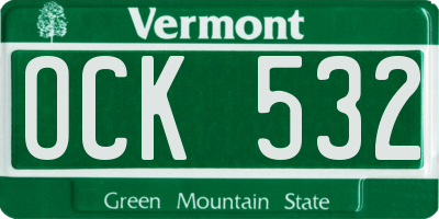 VT license plate OCK532