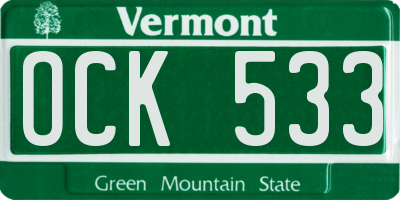 VT license plate OCK533