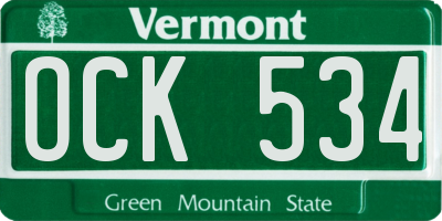VT license plate OCK534