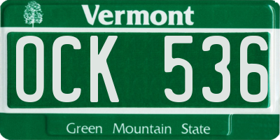 VT license plate OCK536