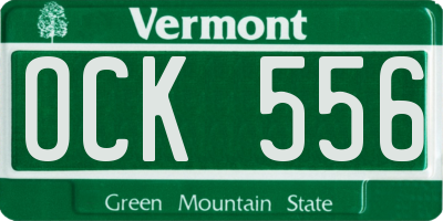 VT license plate OCK556