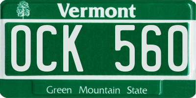 VT license plate OCK560