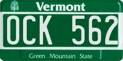 VT license plate OCK562