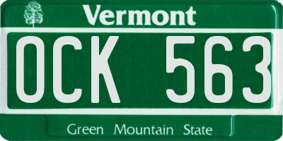 VT license plate OCK563