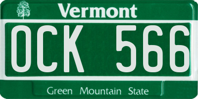 VT license plate OCK566