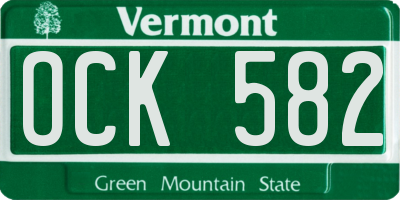 VT license plate OCK582
