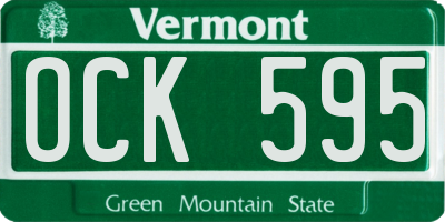 VT license plate OCK595